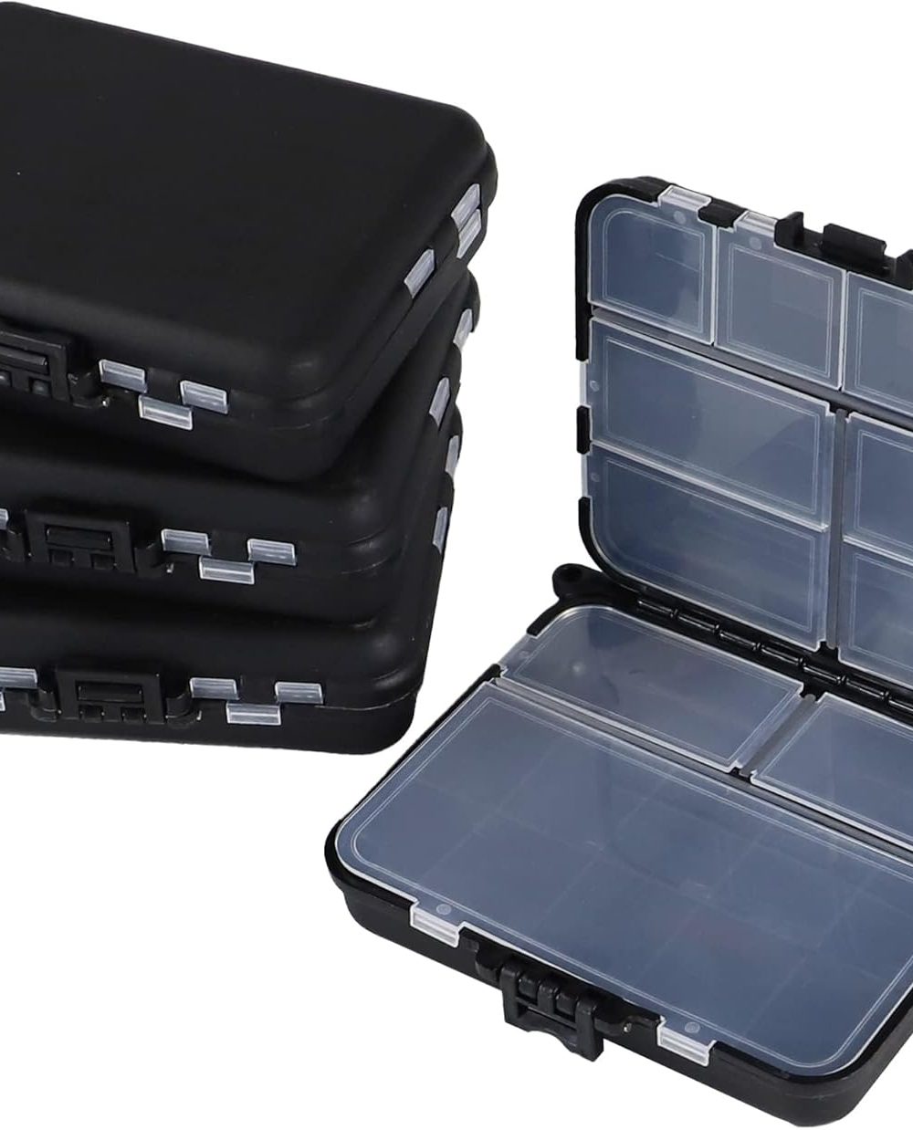 Hlotmeky Small Tackle Box Organizer 4 Pack Mini Tackle Boxes Plastic Fishing Organizer Tackle Storage Containers Kayak Fly Boxes