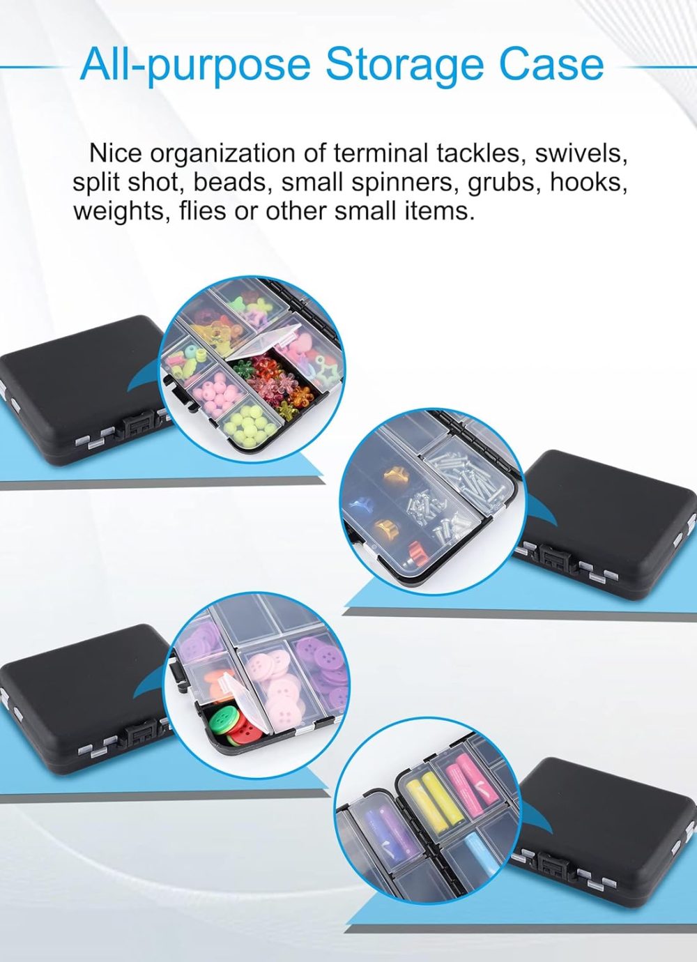 Hlotmeky Small Tackle Box Organizer 4 Pack Mini Tackle Boxes Plastic Fishing Organizer Tackle Storage Containers Kayak Fly Boxes - Image 5