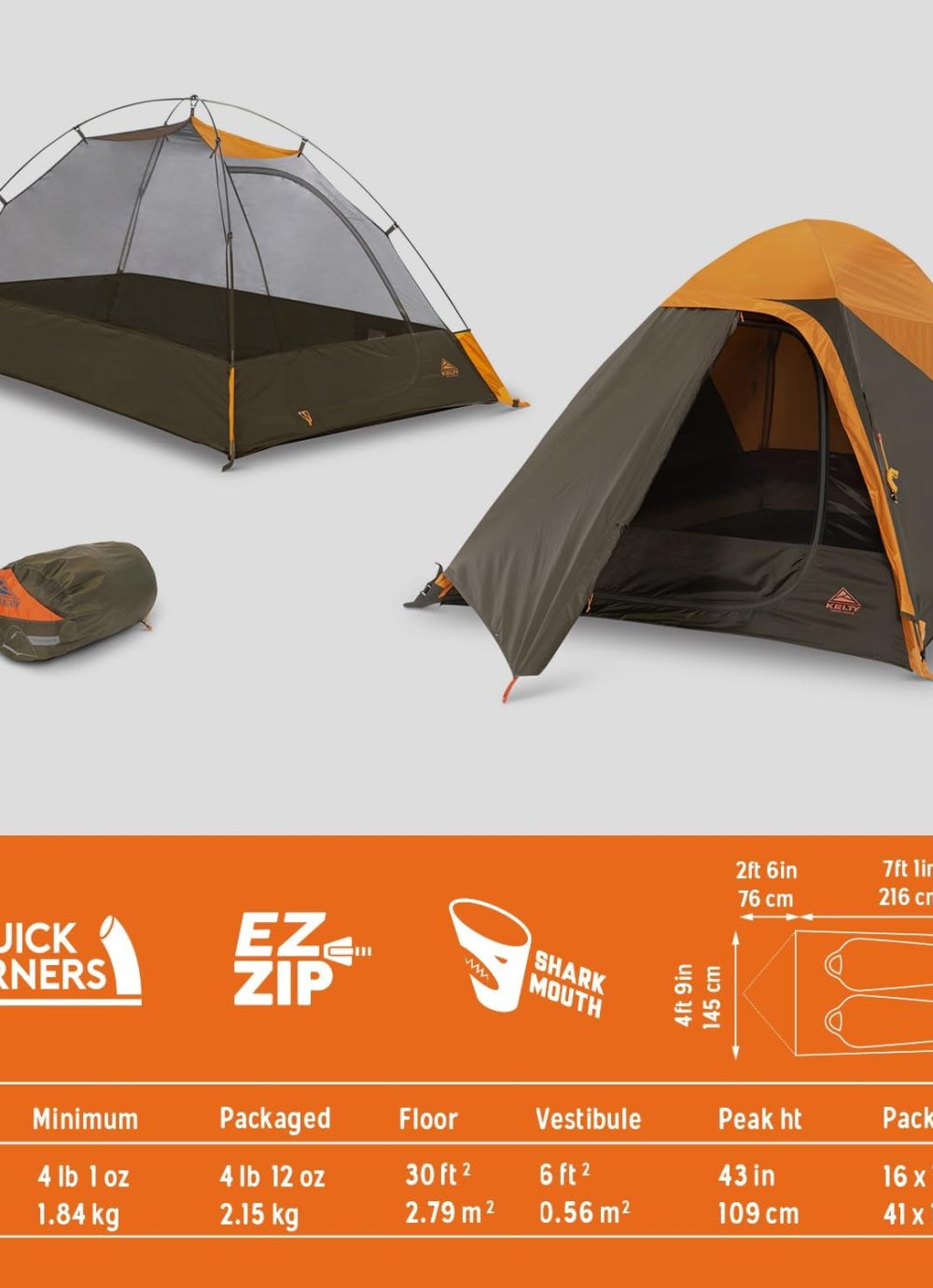 Kelty Grand Mesa 2P or 4P Backpacking Tent – 3 Season Camping, Thru Hiking Shelter, Aluminum Pole Frame, Single Door + Vestibule, 2024 Model - Image 5