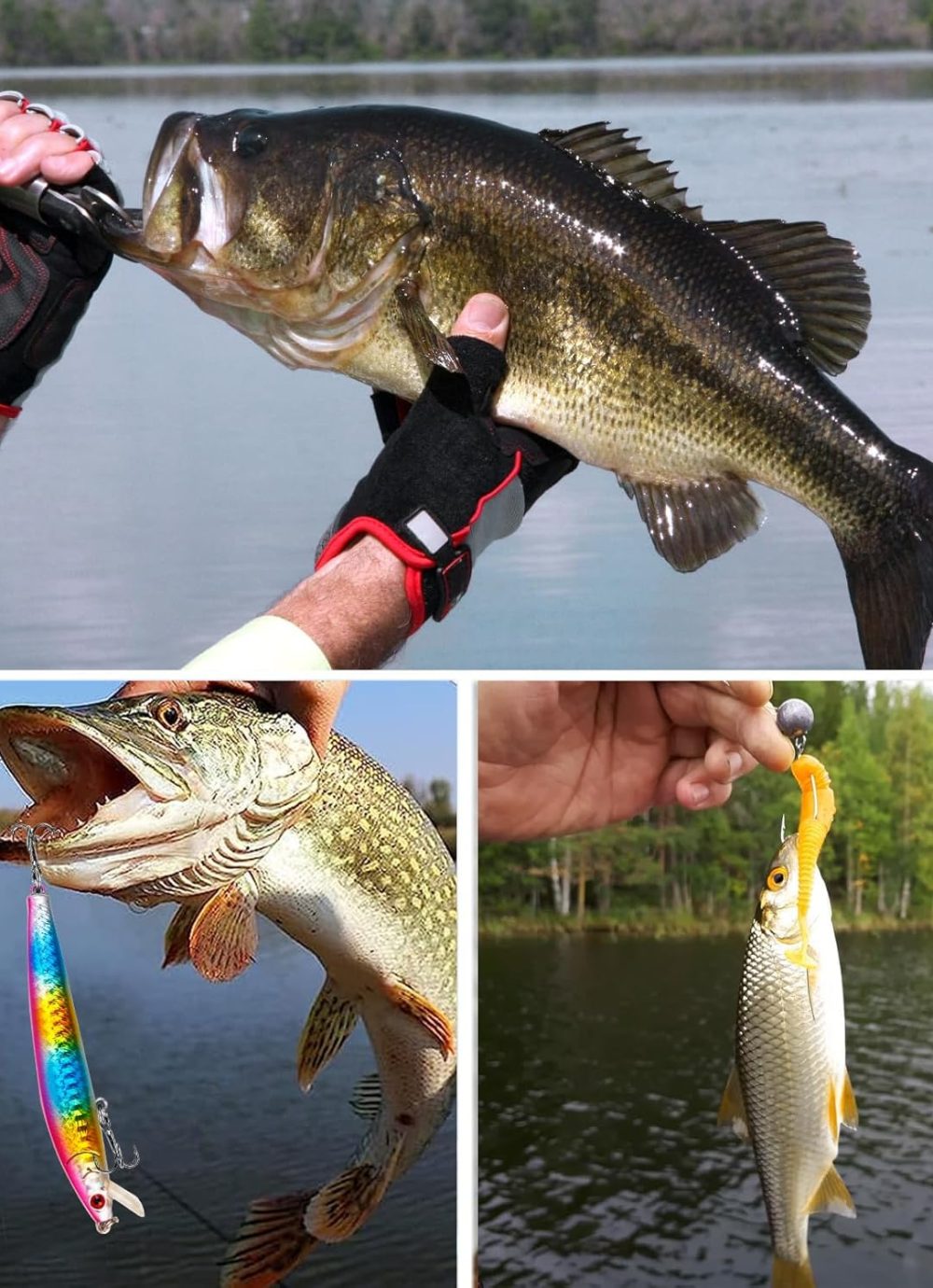Large 3 Layers Tackle Box with Fishing Tackle Included, 423 Pcs Fishing Lures Kit Crankbaits Fishing Hooks Spoon Worm Tackle Fishing Bait Accessories for Bass Trout Freshwater Saltwater - Image 5